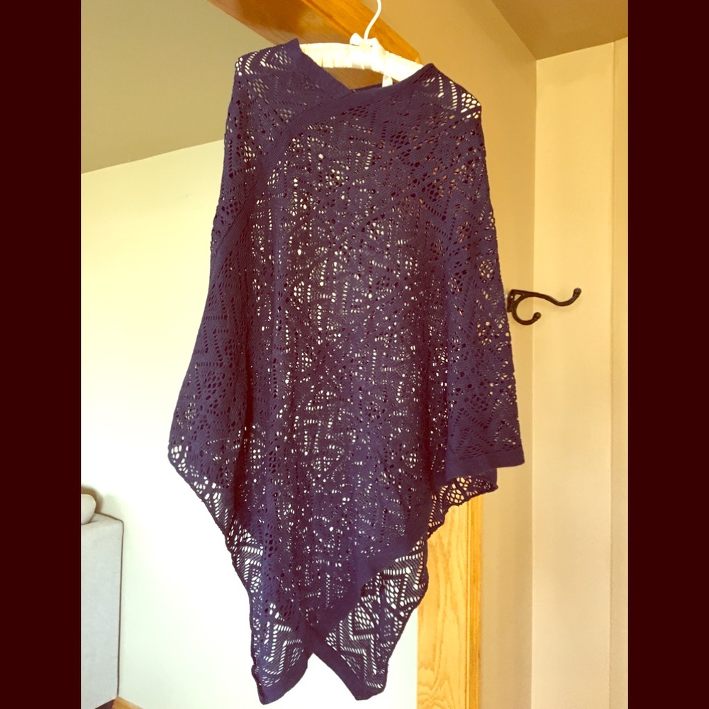 Navy blue lace poncho